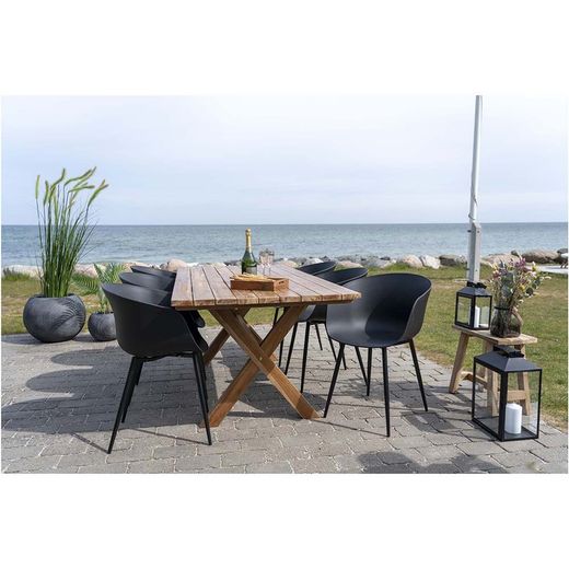 Polypropylene garden chair in black, 53 x 54.5 x 79 cm | Roda