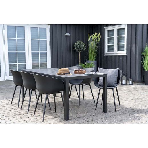 Polypropylene garden chair in black, 53 x 54.5 x 79 cm | Roda