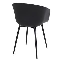 Polypropylene garden chair in black, 53 x 54.5 x 79 cm | Roda