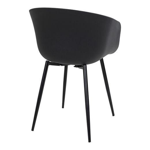 Polypropylene garden chair in black, 53 x 54.5 x 79 cm | Roda