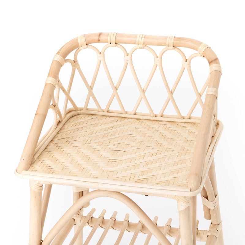 Gartenstuhl aus Rattan und natürlichem Bambus, 42x40x73cm — Qechic