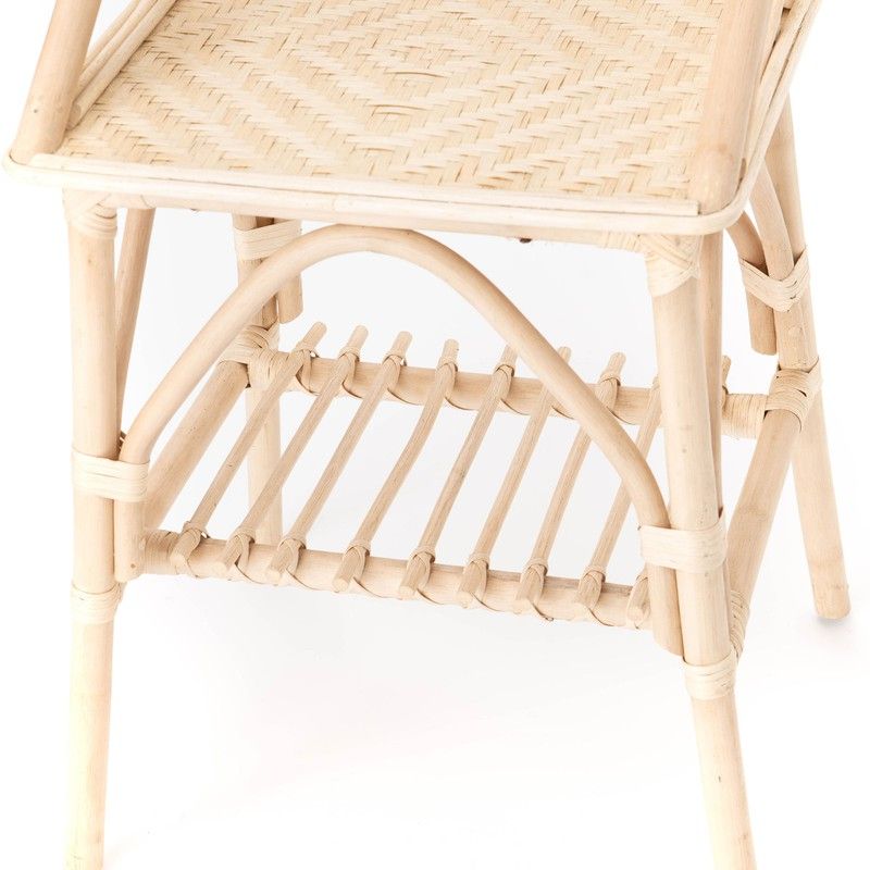 Gartenstuhl aus Rattan und natürlichem Bambus, 42x40x73cm — Qechic