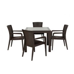 Sedia da giardino Jazmin in plastica grigio antracite, 57x58x87 cm