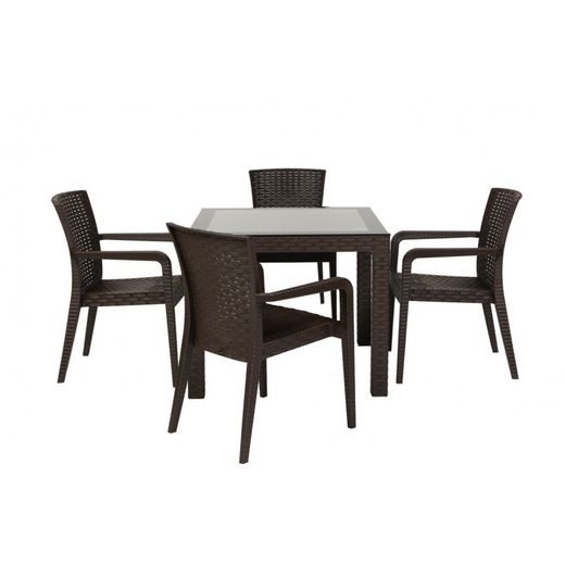 Anthracite Gray Plastic Jazmin Garden Chair, 57x58x87 cm