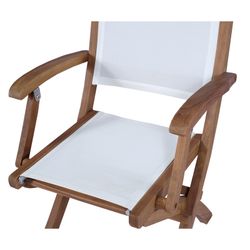 Garden dining set in natural teak and white Batyline | Danao + Candon