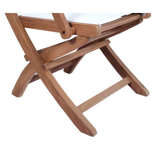 Garden dining set in natural teak and white Batyline | Danao + Candon