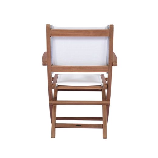 Garden dining set in natural teak and white Batyline | Danao + Candon