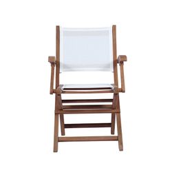 Garden dining set in natural teak and white Batyline | Danao + Candon