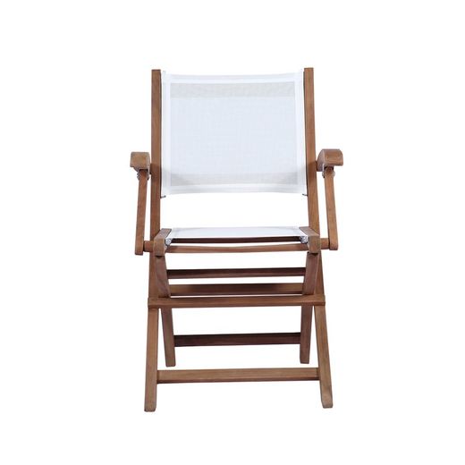 Garden dining set in natural teak and white Batyline | Danao + Candon