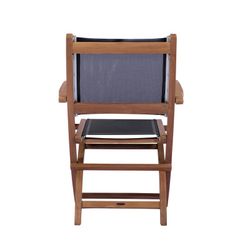 Garden dining set in natural teak and black Batyline | Candon