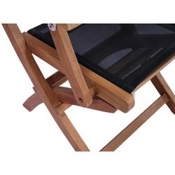 Garden dining set in natural teak and black Batyline | Candon