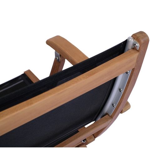 Garden dining set in natural teak and black Batyline | Candon