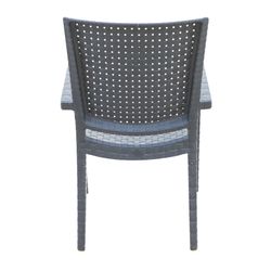 Sedia da giardino in resina imitazione rattan 65x55x92 cm nera