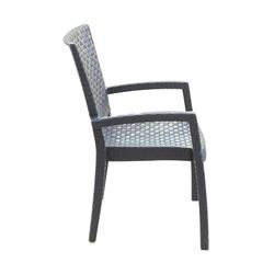Sedia da giardino in resina imitazione rattan 65x55x92 cm nera
