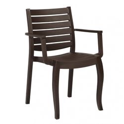 Zoilo Brown Plastic Garden Chair, 56'5x52x84 cm