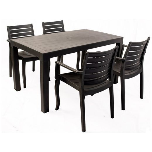 Krzesło ogrodowe z tworzywa sztucznego Zoilo brązowe, 56'5x52x84 cm