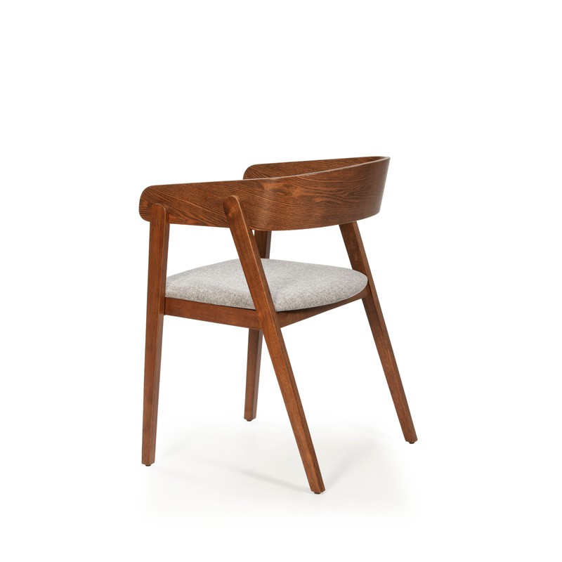 Magneto - silla de comedor de madera con asiento tapizado