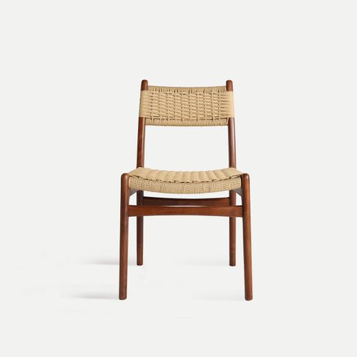 Silla de madera de haya en marrón, 52 x 47 x 81 cm | Whel