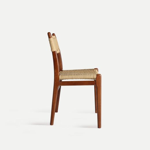 Silla de madera de haya en marrón, 52 x 47 x 81 cm | Whel