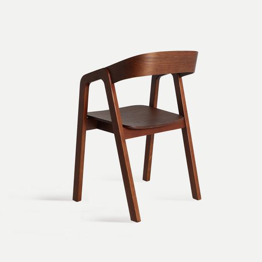 Silla de madera de haya en marrón, 54 x 53 x 79 cm | Rede
