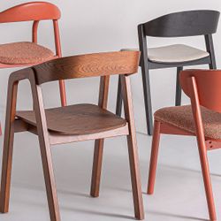 Silla de madera de haya en marrón, 54 x 53 x 79 cm | Rede