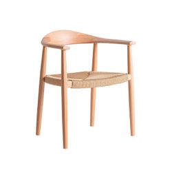 Silla de madera de haya y cuerda en marrón, 63 x 53 x 77 cm | Wieller
