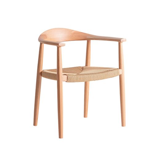 Silla de madera de haya y cuerda en marrón, 63 x 53 x 77 cm | Wieller