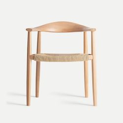 Silla de madera de haya y cuerda en marrón, 63 x 53 x 77 cm | Wieller