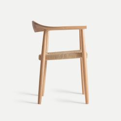 Silla de madera de haya y cuerda en marrón, 63 x 53 x 77 cm | Wieller