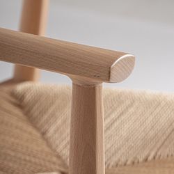 Silla de madera de haya y cuerda en marrón, 63 x 53 x 77 cm | Wieller