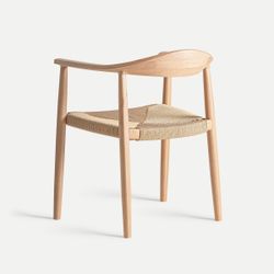 Silla de madera de haya y cuerda en marrón, 63 x 53 x 77 cm | Wieller