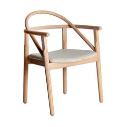 Elm wood chair in natural and beige, 61 x 63 x 85 cm | Yviers