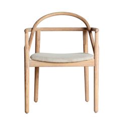 Elm wood chair in natural and beige, 61 x 63 x 85 cm | Yviers