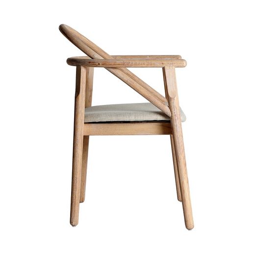 Elm wood chair in natural and beige, 61 x 63 x 85 cm | Yviers