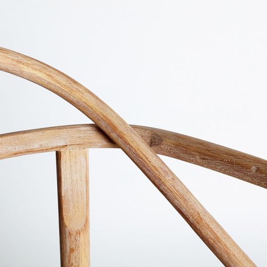 Elm wood chair in natural and beige, 61 x 63 x 85 cm | Yviers