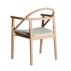 Elm wood chair in natural and beige, 61 x 63 x 85 cm | Yviers