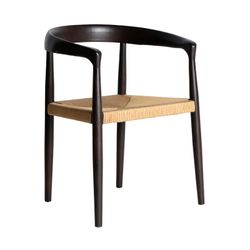 Elm wood chair in black and natural, 54 x 52 x 75 cm | Leynie