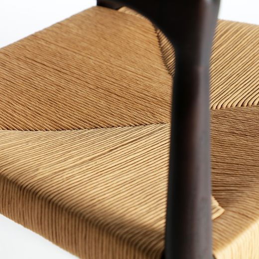 Elm wood chair in black and natural, 54 x 52 x 75 cm | Leynie