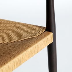Elm wood chair in black and natural, 54 x 52 x 75 cm | Leynie