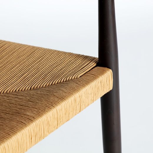 Elm wood chair in black and natural, 54 x 52 x 75 cm | Leynie