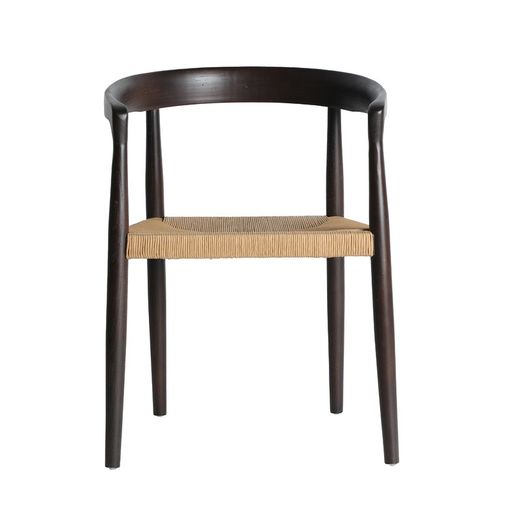 Elm wood chair in black and natural, 54 x 52 x 75 cm | Leynie
