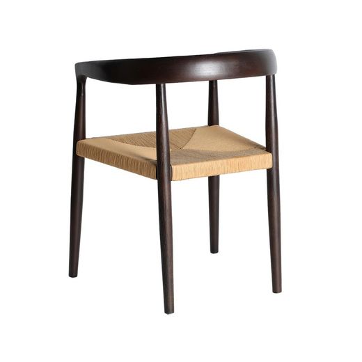 Elm wood chair in black and natural, 54 x 52 x 75 cm | Leynie