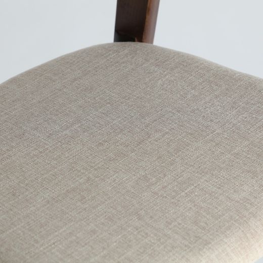 Elm wood and linen chair in brown and beige, 51 x 59 x 79 cm | Artix