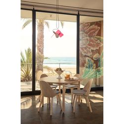 Silla de madera en color natural claro, 45,6 x 54 x 82,2 cm | Uma