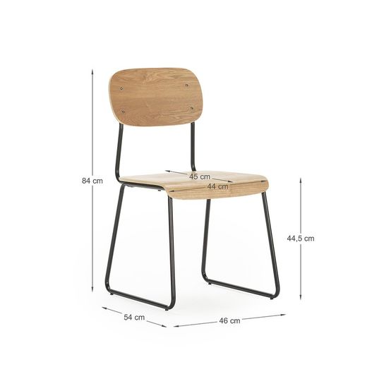 Natural wooden chair, 53.5 x 47 x 84.5 cm | Aira