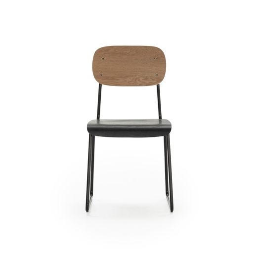 Wooden chair in natural and black, 53.5 x 47 x 84.5 cm | Aira