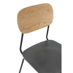 Wooden chair in natural and black, 53.5 x 47 x 84.5 cm | Aira