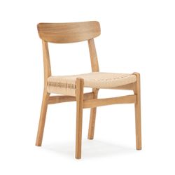 Chaise en bois et corde couleur chêne, 49 x 51 x 78 cm | Biel