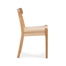 Chaise en bois et corde couleur chêne, 49 x 51 x 78 cm | Biel