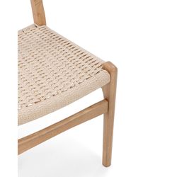 Chaise en bois et corde couleur chêne, 49 x 51 x 78 cm | Biel